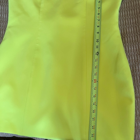 Retrofete Neon Yellow Strapless Mini Dress - Picture 6 of 8